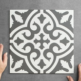 Elena Tiles Camilla White &amp; Black Decorative Porcelain Tile