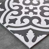 Elena Tiles Camilla White &amp; Black Decorative Porcelain Tile