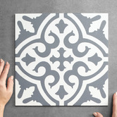 Elena Tiles Camilla White &amp; Blue Decorative Porcelain Tile