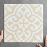 Elena Tiles Camilla White &amp; Clay Decorative Porcelain Tile