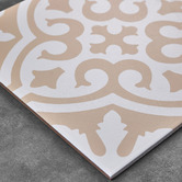 Elena Tiles Camilla White &amp; Clay Decorative Porcelain Tile