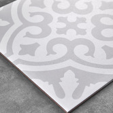Elena Tiles Camilla White &amp; Grey Decorative Porcelain Tile