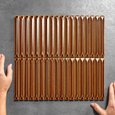 Elena Tiles Akira Terracotta Kit Kat Porcelain Mosaic Tile