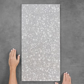 Elena Tiles Hudson 300 x 600mm Grey Terrazzo Look Porcelain Tile