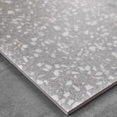 Elena Tiles Hudson 300 x 600mm Grey Terrazzo Look Porcelain Tile