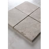 Elena Tiles Apollo 100x100mm Tumbled Grey Woodstone Square Marble Tile