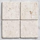 Elena Tiles Apollo 100x100mm Tumbled White Limestone Square Tile