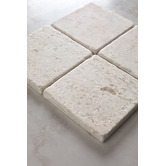Elena Tiles Apollo 100x100mm Tumbled White Limestone Square Tile