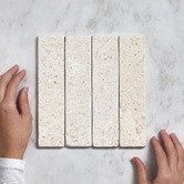 Elena Tiles Apollo Tumbled White Limestone Subway Tile