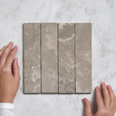 Elena Tiles Apollo Tumbled Grey Woodstone Subway Marble Tile
