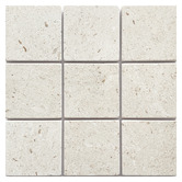 Elena Tiles Apollo 100x100mm Tumbled White Limestone Square Tile