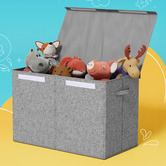 Keezi Keezi Kids' Grey Foldable Toy Box