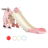 Keezi Keezi Pink Dragon Slide with Basketball Hoop