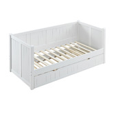 Western Designs Hamptons White Single Wooden Daybed with Trundle