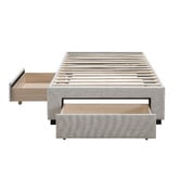 Western Designs Oat White Astro King Single Storage Bed Base with Mattress