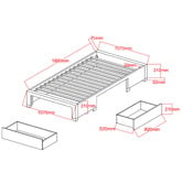 Western Designs Oat White Astro King Single Storage Bed Base with Mattress