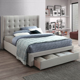 Western Designs Oat White Atlanta Double Bed with Storage