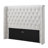 Western Designs Oat White Forest Hill Button Tufted Queen Bedhead