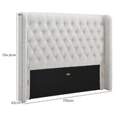 Western Designs Oat White Forest Hill Button Tufted Queen Bedhead
