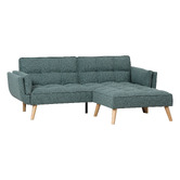 Haven Cove Furniture Azi 3 Seater Linen Double Sofa Bed with Ottoman Set