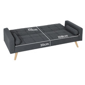 Haven Cove Furniture Kash 3 Seater Linen Double Sofa Bed