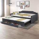 Haven Cove Furniture Deidara Queen Daybed with Trundle &amp; Storage