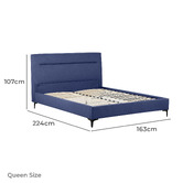 Haven Cove Furniture Emelia Upholstered Queen Platform Bed