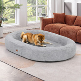 Haven Cove Furniture Grey Brady Inflatable Faux Fur Dog Bed