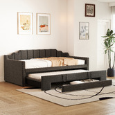 Haven Cove Furniture Deidara Queen Daybed with Trundle &amp; Storage