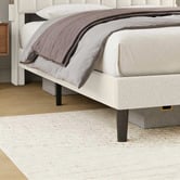 Haven Cove Furniture Oskar Upholstered Queen Bed Frame with LED &amp; Charging Station