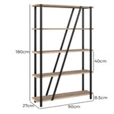 Haven Cove Furniture Oakland 4 Tier Shelving Unit
