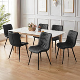 Haven Cove Furniture Zella Faux Leather Dining Chairs