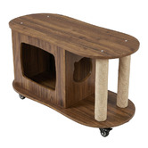 Haven Cove Furniture Ezra Coffee Table with Cat House &amp; Scratching Post