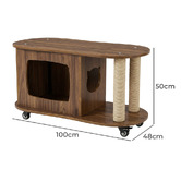 Haven Cove Furniture Ezra Coffee Table with Cat House &amp; Scratching Post