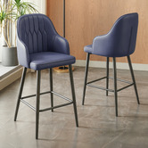 Haven Cove Furniture 66cm Briar Faux Leather Bar Stools