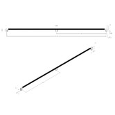 Momo Handles Arpa 1178mm Round Aluminium Cabinet Handle