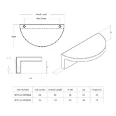 Momo Handles Barrington Eclipse Zinc Alloy Lip Cabinet Handle