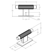 Momo Handles Arpa Round Aluminium T-Bar Knob with Backplate