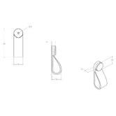 Momo Handles Flexa Leather &amp; Zinc Alloy Loop Cabinet Handle
