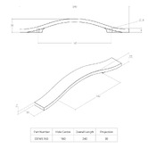 Momo Handles Calin 160mm Ash Wood Bow Cabinet Handle