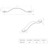 Momo Handles Flexa 160mm Leather &amp; Zinc Alloy Cabinet Handle