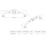 Momo Handles Bordeaux 128mm Pewter Cast Iron Bow Cabinet Handle