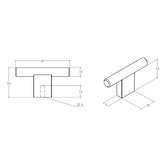 Momo Handles Graf Aluminium T-Bar Knob