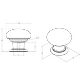 Momo Handles Trianon Round Porcelain &amp; Zinc Alloy Knob