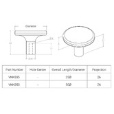 Momo Handles Vena Round Zinc Alloy Knob