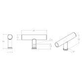 Momo Handles Strano Round Zinc Alloy T-Bar Knob