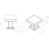 Momo Handles Otto Square Zinc Alloy Knob
