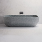 Madu Living Victoria 1800mm Oval Terrazzo Freestanding Bath with Overflow