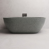 Madu Living Indy 1700mm Oval Terrazzo Freestanding Bath with Overflow