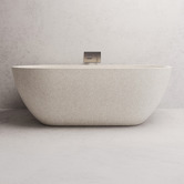 Madu Living Indy 1700mm Oval Terrazzo Freestanding Bath with Overflow